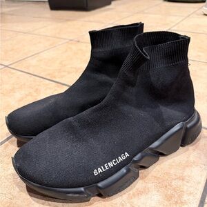 Balenciaga Men's Black Knit Sneakers